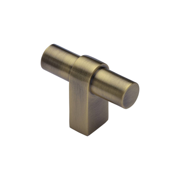 Industrial T-Bar Cabinet Knob by M Marcus - Heritage Brass