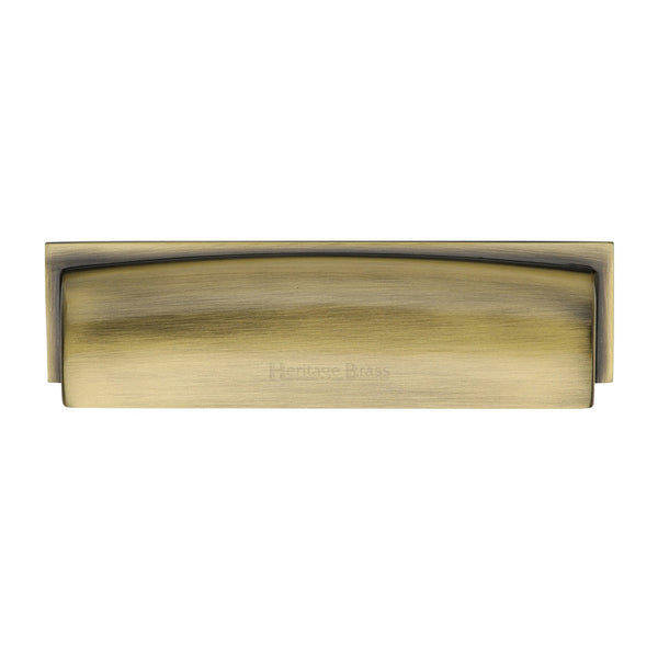 M Marcus - Heritage Brass, Shropshire Drawer Pull Handle, Cabinet Hardware, Drawer Cup Pulls