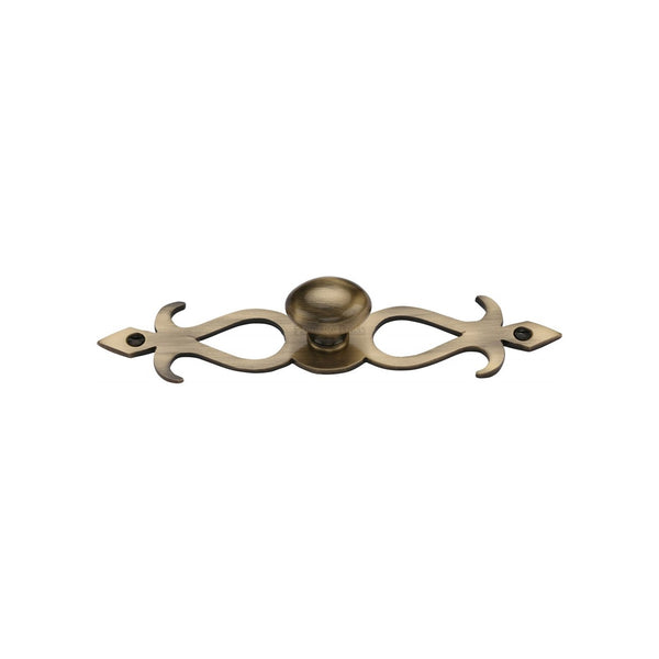 Oval Cabinet Knob with Backplate by M Marcus - Heritage Brass