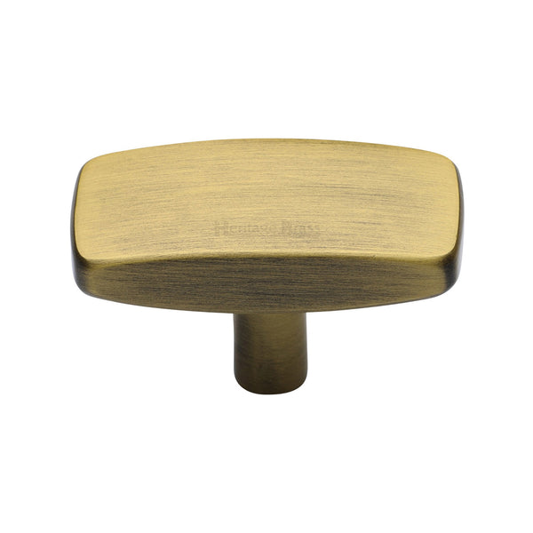 Rectangular Cabinet Knob by M Marcus - Heritage Brass