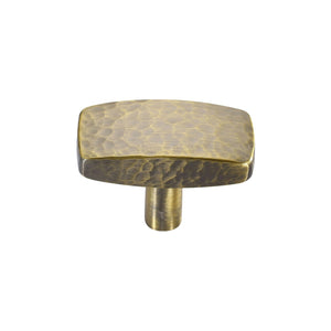 Rectangular Hammered Cabinet Knob by M Marcus - Heritage Brass