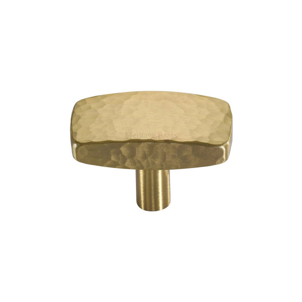 Rectangular Hammered Cabinet Knob by M Marcus - Heritage Brass