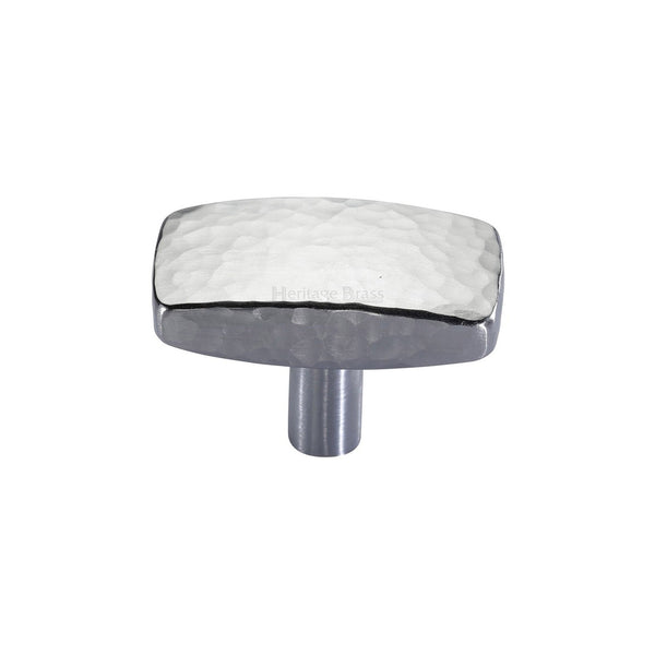 Rectangular Hammered Cabinet Knob by M Marcus - Heritage Brass