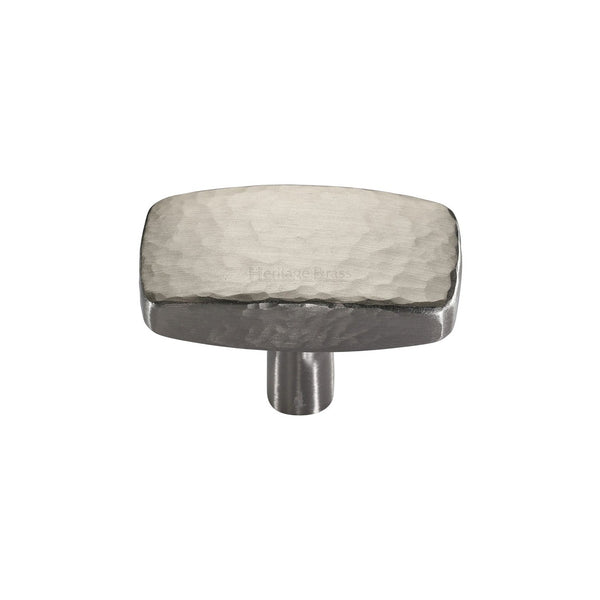 Rectangular Hammered Cabinet Knob by M Marcus - Heritage Brass