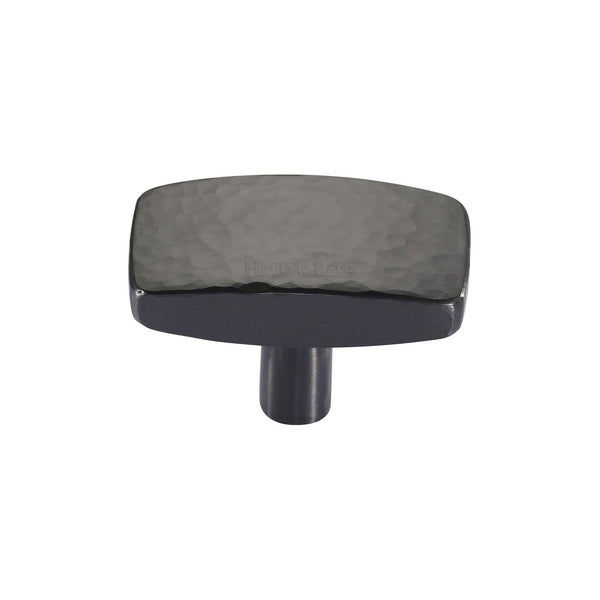 Rectangular Hammered Cabinet Knob by M Marcus - Heritage Brass