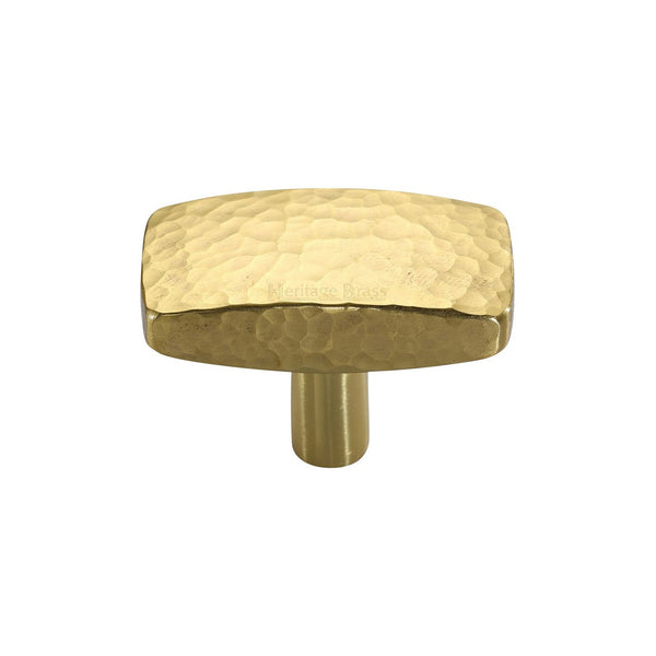 Rectangular Hammered Cabinet Knob by M Marcus - Heritage Brass