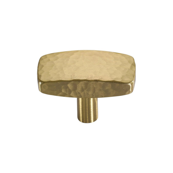 Rectangular Hammered Cabinet Knob by M Marcus - Heritage Brass