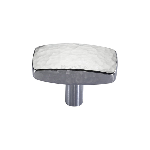 Rectangular Hammered Cabinet Knob by M Marcus - Heritage Brass