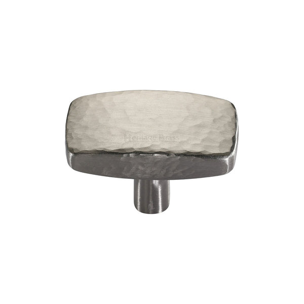 Rectangular Hammered Cabinet Knob by M Marcus - Heritage Brass