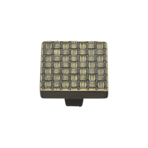 Square Weave Cabinet Knob by M Marcus - Heritage Brass