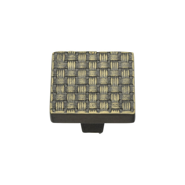Square Weave Cabinet Knob by M Marcus - Heritage Brass