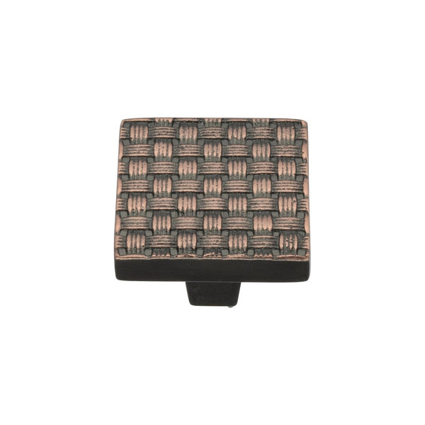 Square Weave Cabinet Knob by M Marcus - Heritage Brass