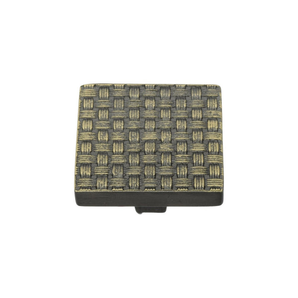 Square Weave Cabinet Knob by M Marcus - Heritage Brass