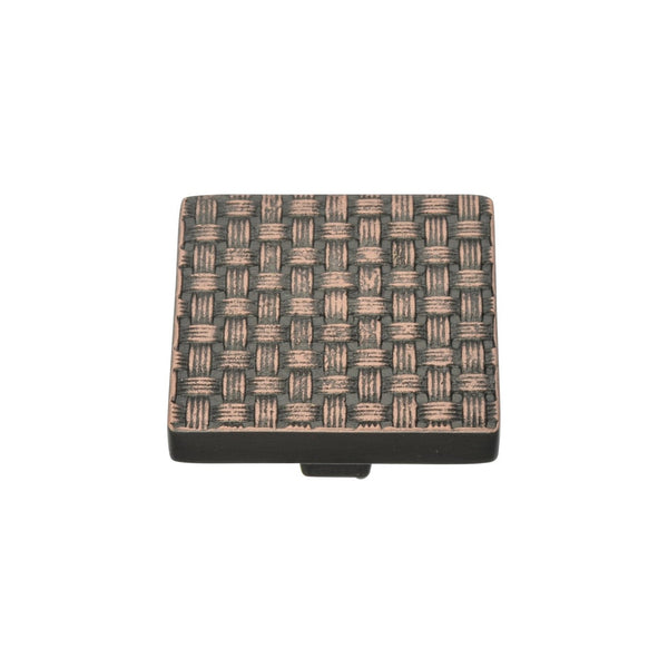 Square Weave Cabinet Knob by M Marcus - Heritage Brass