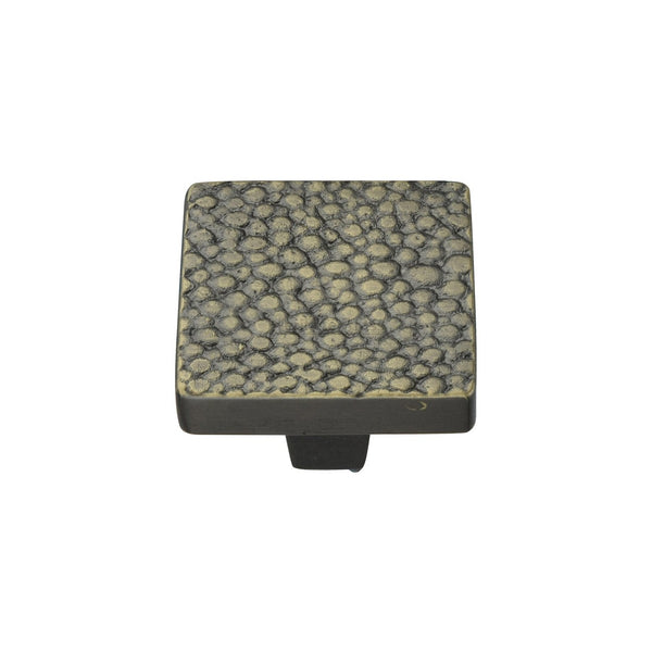 Square Stingray Cabinet Knob by M Marcus - Heritage Brass
