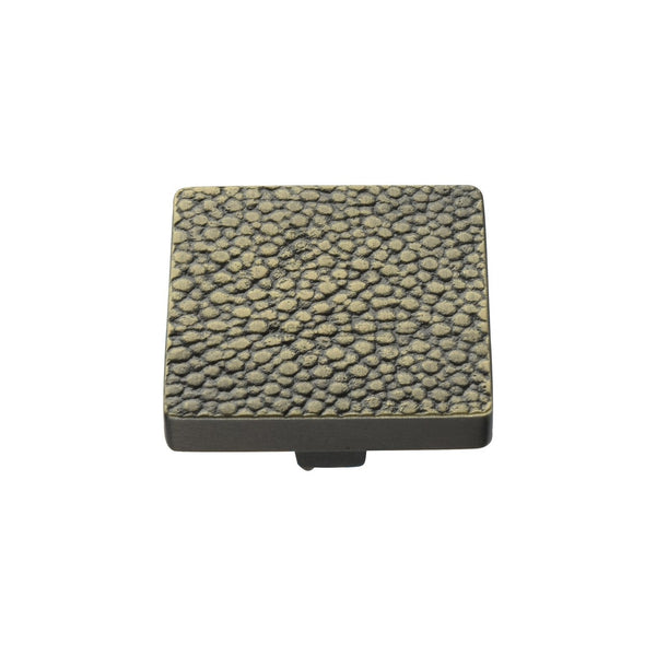 Square Stingray Cabinet Knob by M Marcus - Heritage Brass
