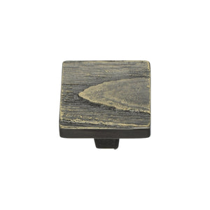 Square Pine Cabinet Knob by M Marcus - Heritage Brass