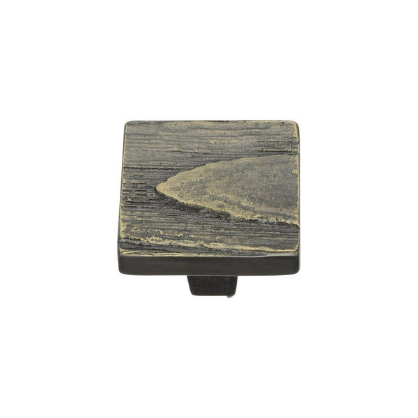 Square Pine Cabinet Knob by M Marcus - Heritage Brass