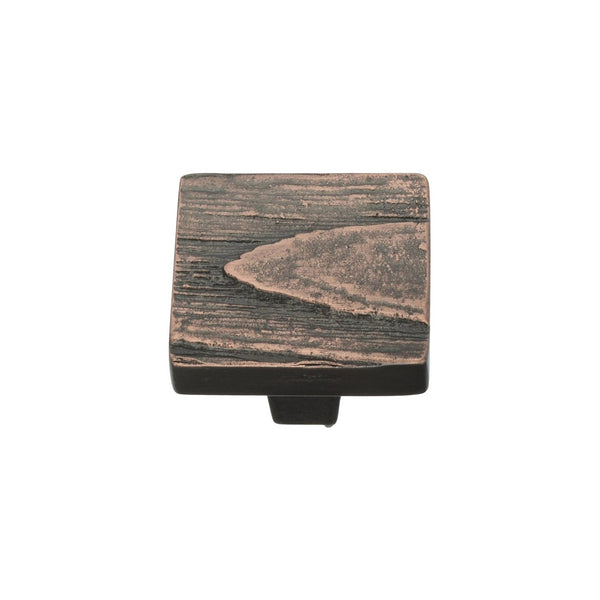 Square Pine Cabinet Knob by M Marcus - Heritage Brass