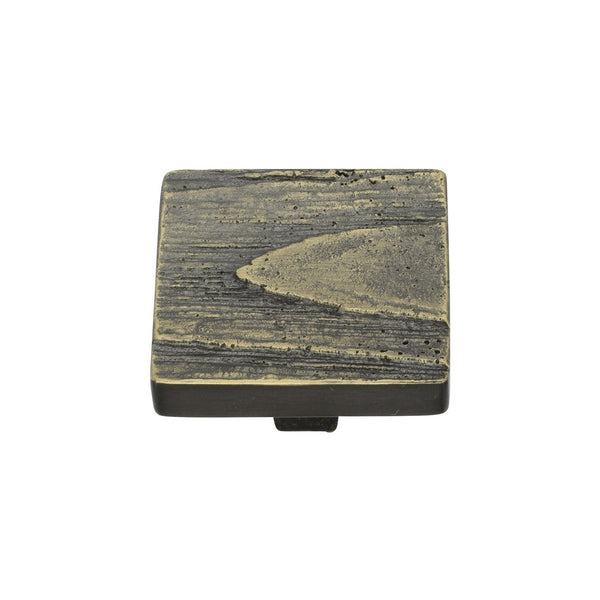 Square Pine Cabinet Knob by M Marcus - Heritage Brass