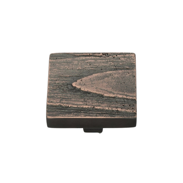 Square Pine Cabinet Knob by M Marcus - Heritage Brass