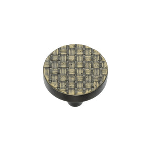 Round Weave Cabinet Knob by M Marcus - Heritage Brass
