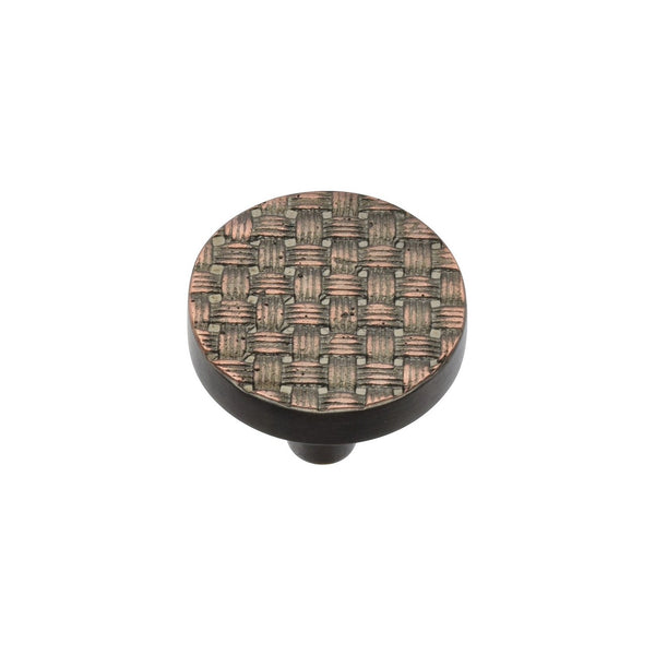 Round Weave Cabinet Knob by M Marcus - Heritage Brass