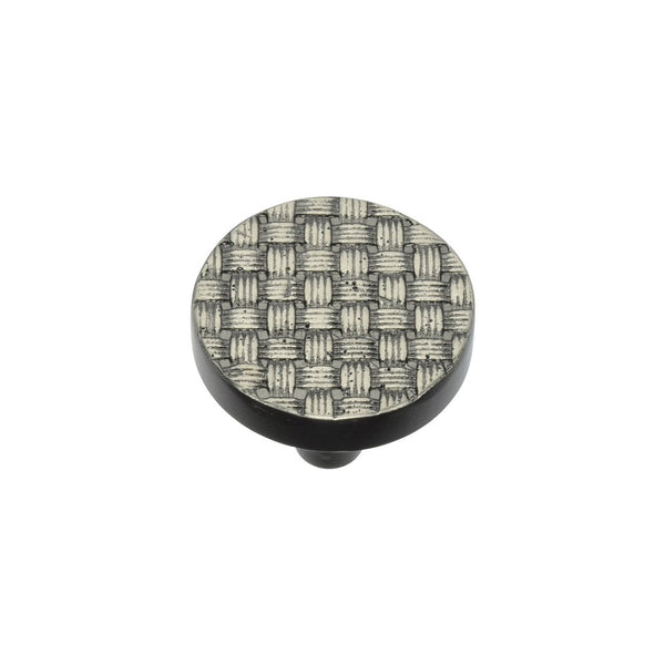 Round Weave Cabinet Knob by M Marcus - Heritage Brass