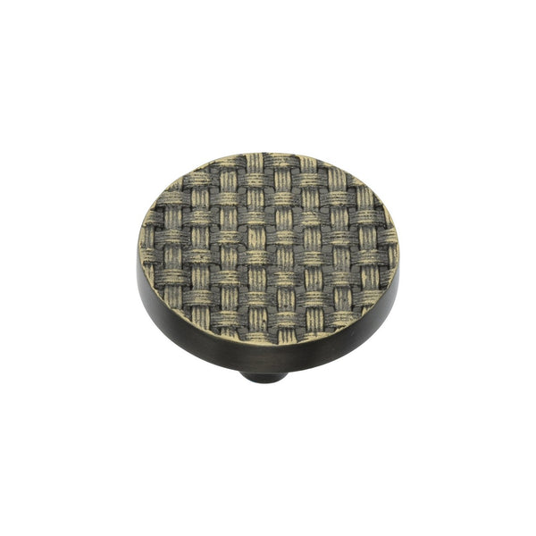 Round Weave Cabinet Knob by M Marcus - Heritage Brass
