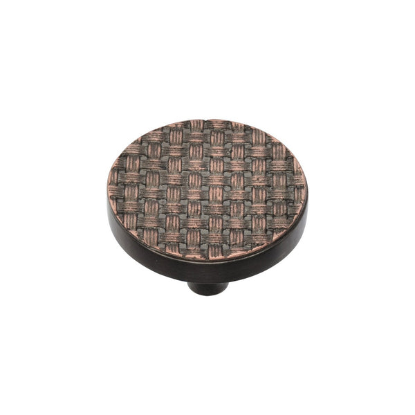 Round Weave Cabinet Knob by M Marcus - Heritage Brass