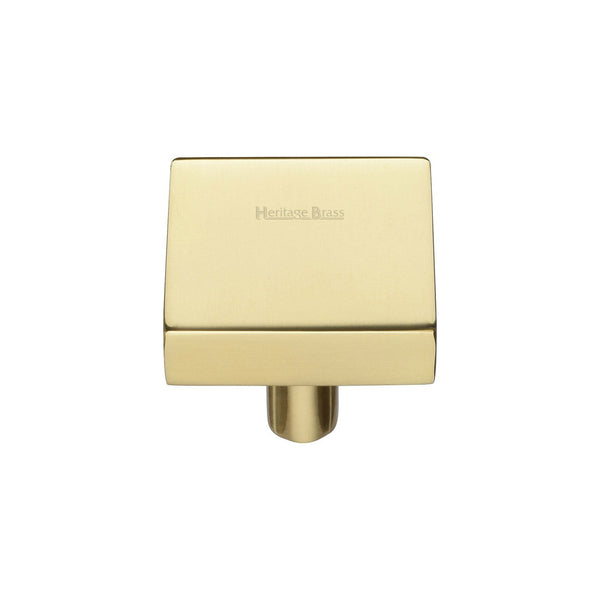 Square Design Cabinet Knob by M Marcus - Heritage Brass