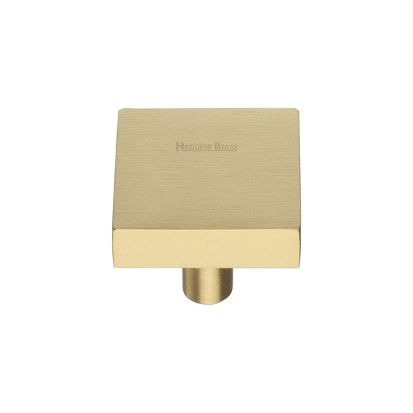 Square Design Cabinet Knob by M Marcus - Heritage Brass
