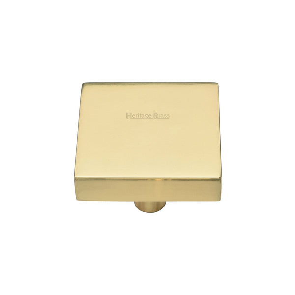 Square Design Cabinet Knob by M Marcus - Heritage Brass