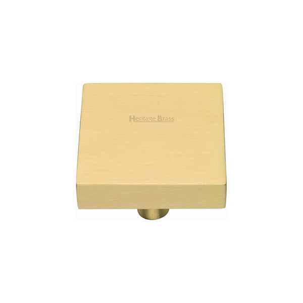 Square Design Cabinet Knob by M Marcus - Heritage Brass