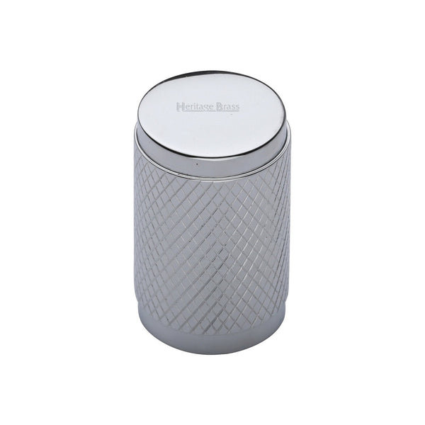 Cylindric Knurled Cabinet Knob by M Marcus - Heritage Brass