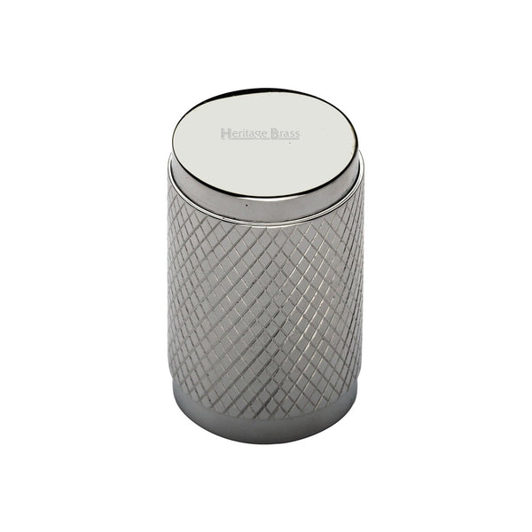Cylindric Knurled Cabinet Knob by M Marcus - Heritage Brass
