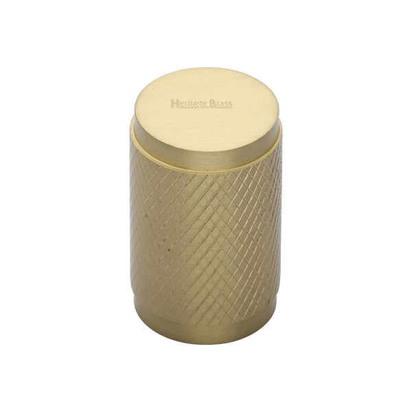 Cylindric Knurled Cabinet Knob by M Marcus - Heritage Brass