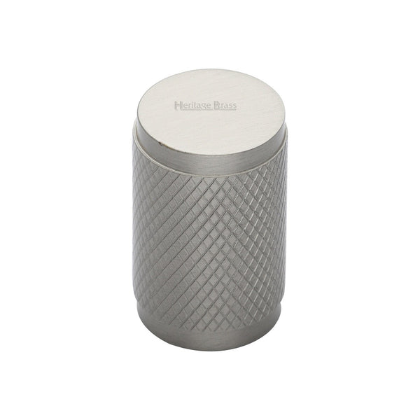 Cylindric Knurled Cabinet Knob by M Marcus - Heritage Brass