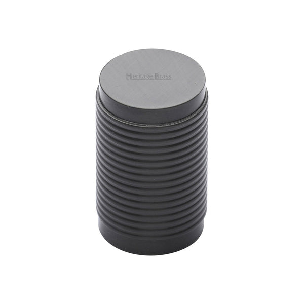 Cylindric Ribbed Cabinet Knob by M Marcus - Heritage Brass