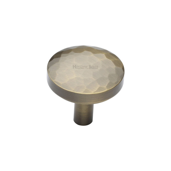 Round Hammered Cabinet Knob by M Marcus - Heritage Brass