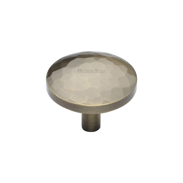 Round Hammered Cabinet Knob by M Marcus - Heritage Brass
