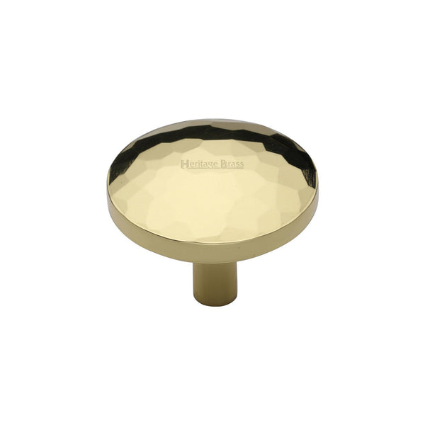 Round Hammered Cabinet Knob by M Marcus - Heritage Brass