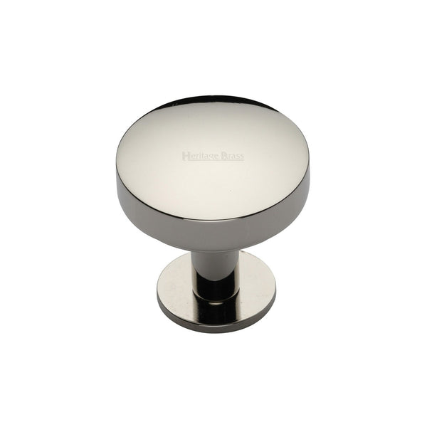 Domed Disc Cabinet Knob with Rose by M Marcus - Heritage Brass