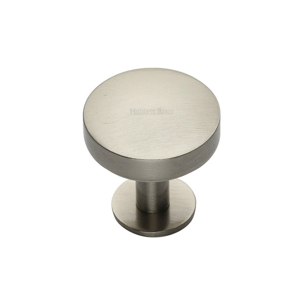 Domed Disc Cabinet Knob with Rose by M Marcus - Heritage Brass
