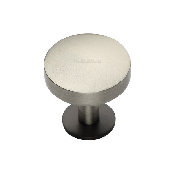 Domed Disc Cabinet Knob with Rose by M Marcus - Heritage Brass