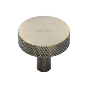 Knurled Disc Cabinet Knob by M Marcus - Heritage Brass
