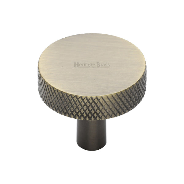 Knurled Disc Cabinet Knob by M Marcus - Heritage Brass