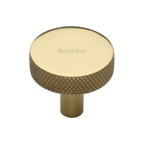 Knurled Disc Cabinet Knob by M Marcus - Heritage Brass