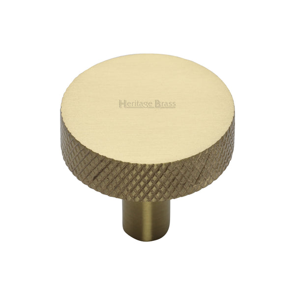 Knurled Disc Cabinet Knob by M Marcus - Heritage Brass