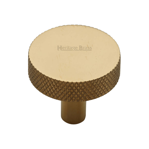 Knurled Disc Cabinet Knob by M Marcus - Heritage Brass